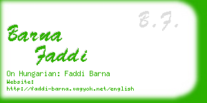 barna faddi business card